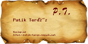 Patik Teréz névjegykártya